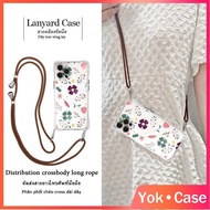 Fragmented flowers crossbody lanyard case for iPhone 15 14 13 12 11 Pro Max xr xs 6 7 8 plus smartph