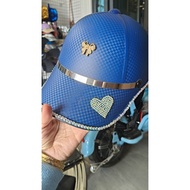 Cobalt blue carbon stone helmet