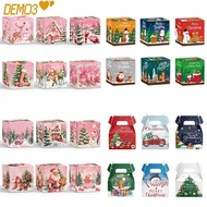 [DEMO3] Christmas Candy Box, 6pcs/set 7x7x7cm Gift Box, 2024 White Cardboard Merry Christmas Snowfla