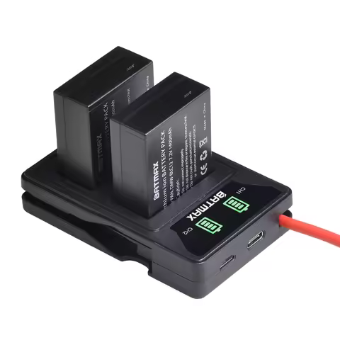 2X DMW-BLC12 BLC12E DMW BLC12 Battery + LED USB Dual Charger Type C Port for Panasonic Lumix FZ1000 