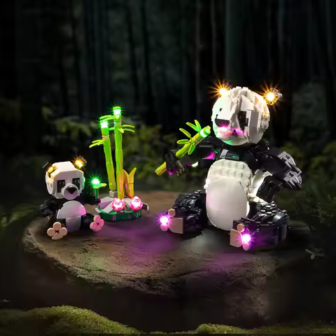 LED Lighting Set Suitable for LEGO Wild Animals Panda Family 31165 Creator 3-in-1 Building Blocks