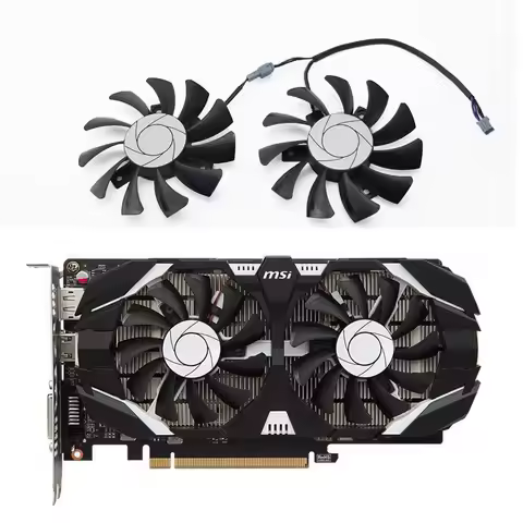 HA8010H12F-Z 75 Mm 2Pin GTX1050Ti Gpu Koeler Dual Fan Voor Msi Geforce Gtx 1050Ti GTX-1050-Ti-4GT-OC