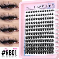 GROINNEYA Clusters with Spikes Wispy Eyelash Clusters Spiky D Volume Eyelash Extensions DIY Cluster 