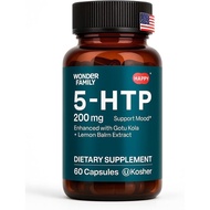 5 HTP 200mg - with Vitamin B6 100mg, Gotu Kola - Wellbeing Supplement for Women, Men - 2X Potency of