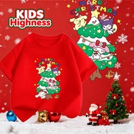 (24 Hours Delivery) kids Highness Christmas Festival Red shirt Round Neck t-shirt T311