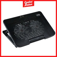 Adjustable Laptop Cooling Pad Stand 2 Fans 140mm - Black
