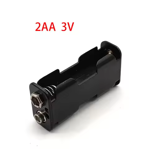 2 AA 3V Battery Storage Box Back To Back Rechargeable Battery Case With 9V Male And Female Buckle