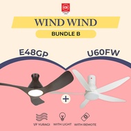 KDK DC Ceiling Fan with LED Light KDK Wind Wind Bundle B (E48GP + U60FW) Promotion Yes Smart Wifi Fan