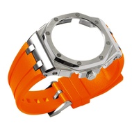 Lajdbd Tương thích với GA-2100 GA-B2100 GA-2110 Đồng hồ chải vỏ Thép không gỉ Dây đeo cao su phụ kiệ