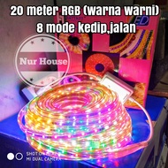 lampu hias plafon lampu led strip lampu selang 20 meter RGB warna warni siap pakai