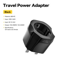 Essager Travel Charging Converter Euro 10A 2500W British 13A 3250W penukar revolusi British Euro ibu
