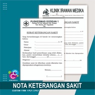 Cetak Custom Nota Surat Keterangan Sakit, Nota Keterangan Dokter, Nota keterangan Istirahat