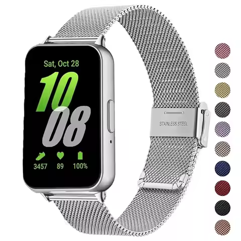 Stainless Steel Strap for Galaxy Fit 3 Smartwatch Strap Metal Loop Bracelet Watchband for Galaxy Fit