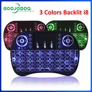 GOOJODOQ i8 Mini Wireless Keyboard 3 Colors Backlit Backlight English Version 2.4GHz With Touchpad H