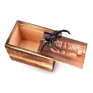Surprise Spider Wooden Box Gag Prank Toy Novelty Party Trick Joke Gift Give You a Surprise