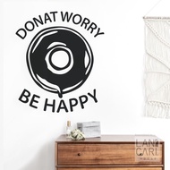 Worry Donut Decoration Cutting Sticker Happy Wall Glass Sticker