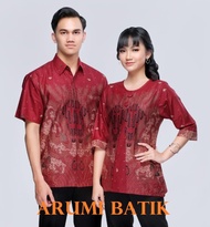 Sarimbit Atasan Keluarga Seragam Natal Kemeja Blouse Batik 3189 Merah