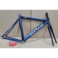 RAIN Frameset Sepeda Fixie Gray Rain Alloy Track Alloy 6061 dengan Forkset dan Seaamp Ukuran 52