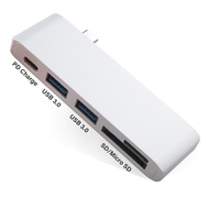5in 1 USB ฮับ C TF SD ฮับสล็อคอ่านบัตร3.0 PD Thunderbolt 3 USB C ฮับต่อพ่วงสำหรับโน้ตบุ๊ค Macbook Pro Air 12 13 15 16 2020 A2289 A2338 2021