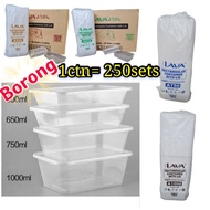 A500 A650 A750 A1000 Food container (5 X 50 set) /Durian Container / Wholesale Rectangular Microwave