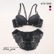 Love gerie jewel flower front hook bra panties set (Sizes A-D)(49460447)(Direct from Japan)1