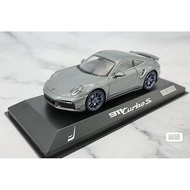 [Ready Stock] Mini Cut 1/43 Produced by Porsche 911 Turbo S GT Silver Limited Edition Minichamps All