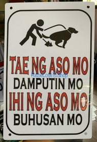 TAE NG ASO MO DAMPUTIN IHI NG ASO MO BUHUSAN MO PVC WALL SIGNAGE 7.8x11 inches