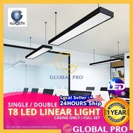 T8 LED Linear Light Kalimantang Casing Long Lamp LED Office Light Hanging Ceiling LED Long Lamp SET T8 Fitting