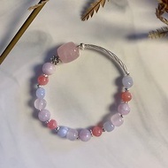 粉紅佳人－粉晶 紅紋石 紫鋰輝石 藍紋瑪瑙設計 天然礦石水晶禮物