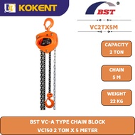 BST VC-A TYPE CHAIN BLOCK VC150 2 TON X 5 METER VC2TX5M