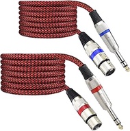 Mugteeve XLR Female to 1/4" TRS Cable Adapter Balanced, 15 Feet 6.35 mm Stereo Quarter Inch TRS to X