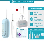 Airuidu Teeth Cleaning Kit CF560 Water Flosser + M09 2in1 Calculus Tartar Remover + Storage Bag