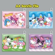 Kartun Sanrio A4 PVC File Beg Hand Carry File A4 Dokumen Pemegang Fail Peperiksaan