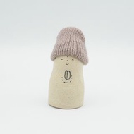 手工陶瓷娃娃地藏戴針織帽 S 號
