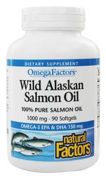 Natural Factors美國阿拉斯加野生鮭魚油軟膠囊90粒，加拿大原裝 Omega Factors 1000毫克