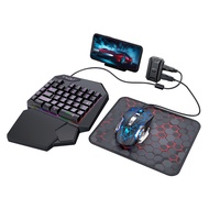 T-WOLF TF950 5-in-1 Gaming Keyboard Mouse Set Mobile Converter Phone Holder for PUBG