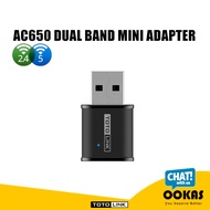 TOTOLINK A650USM AC650 MU-MIMO Dual Band 5GHz + 2.4GHz Mini USB Wireless WiFi Adapter for PC Desktop