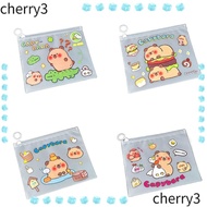 CHERRY Test Paper Storage Pouch, PVC Transparent Capybara File Bag,  Cute Cartoon Light Large Openin