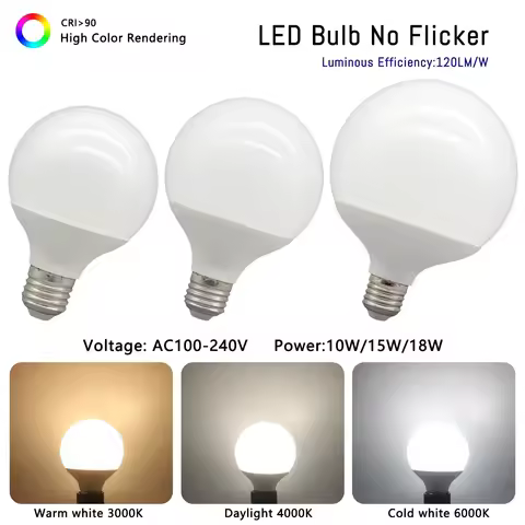 2-6PCS Big LED Bulb E27 AC 100-240V G80 G95 G120 3000K 4000K 6000K Energy Saving Global Light Lampad