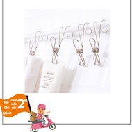 Metal Clothes Clip With Handy Clip Hook, Multi-Purpose Stainless Steel Clip Easy To Use