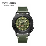 Solvil et Titus The Cape 3 Hands Date in Green Dial and Green Leather Strap Men Watch W06-03279-006