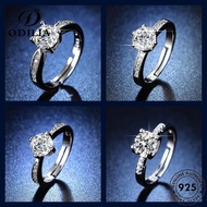 ODILIA JEWELRY Diamond Women Adjustable Silver Original Ring Perempuan 925 Cincin Fashion Moissanite M136