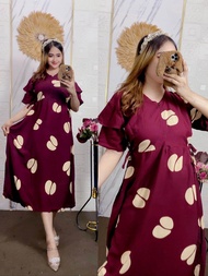 drees Andin kopi/ drees lengan tumpuk/drees kopi cantik / Andin lengan tumpuk