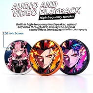 1.5 Inch Electronic Badge with Lanyard Hole | HD Touch Screen E-Badge, Bluetooth Remote Image Transf