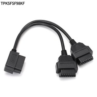 TPKSFSF98KF OBD2 Splitter, Black 16 Pins Y Cable, Obd Extension Cable 30 cm/ 12 in Length 1 Male To 