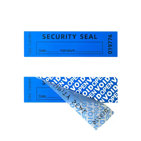 100pcs blue tamper proof label sticker/(90x25mm) Tear off invalid warranty seal sticker unique seria