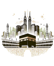 Tas Serut Bahan Canvas Motif Mekkah / Tas Muslim / Tas Mekkah / Idul Adha / Idul Fitri