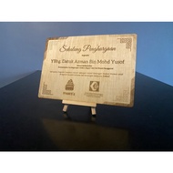Wooden Plaque | Sijil Penghargaan Ukiran Kayu | CUSTOM DESIGN
