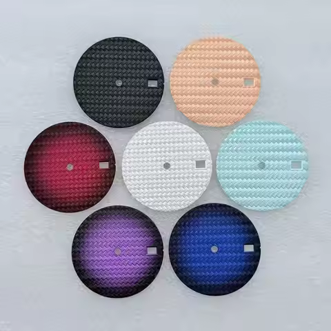 28.5MM Blank Dial NH35 Carbon Fibre Material Watch Dial Fit For 7S26 NH35 NH36 Movement Watch Case S