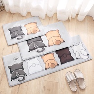 New Kitchen Floor Mat Cartoon Flannel Thick Door Mat Home Kitchen Rug Absorbent Non-slip Bath Mat Be